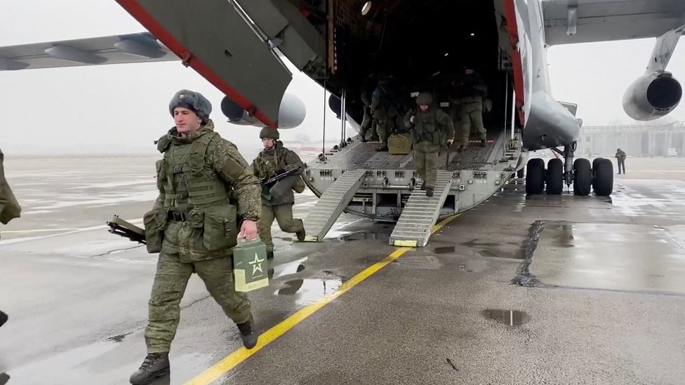 Russian forces arriving in Kazakhstan