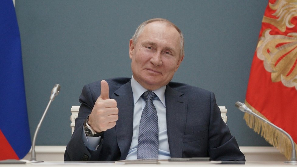 Russian President Vladimir Putin attends a foundation-laying ceremony for the third reactor of the Akkuyu nuclear plant in Moscow