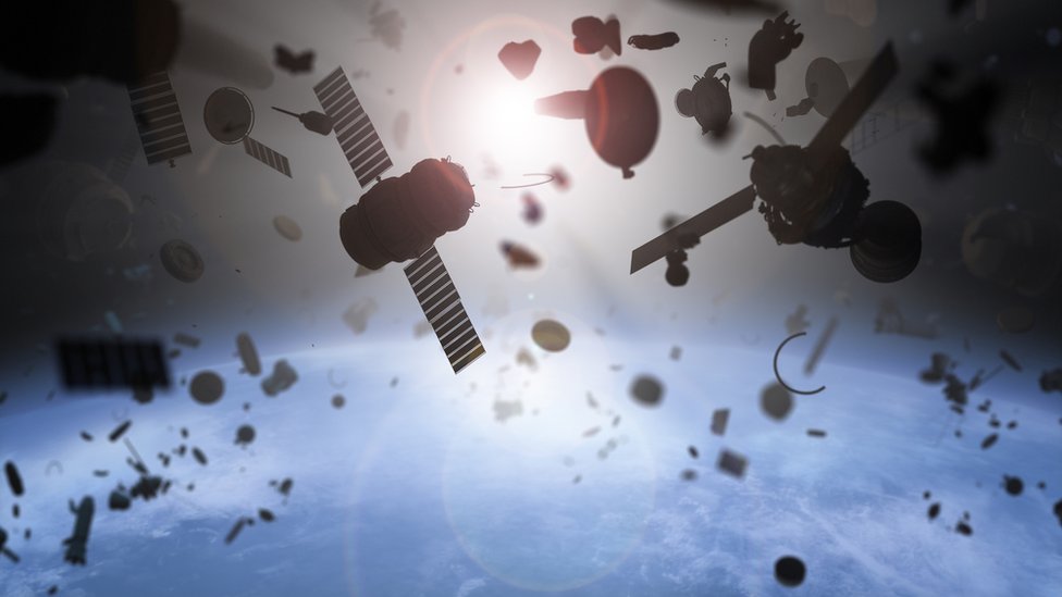 Pieces of orbiting space junk 'avoid collision'