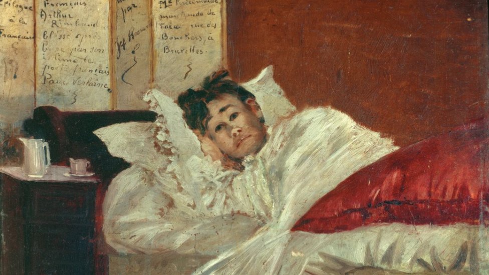 Artur Rembo na ovoj slici Džefa Rosmana prikazan u svom krevetu nakon što ga je Verlen lakše ranio
