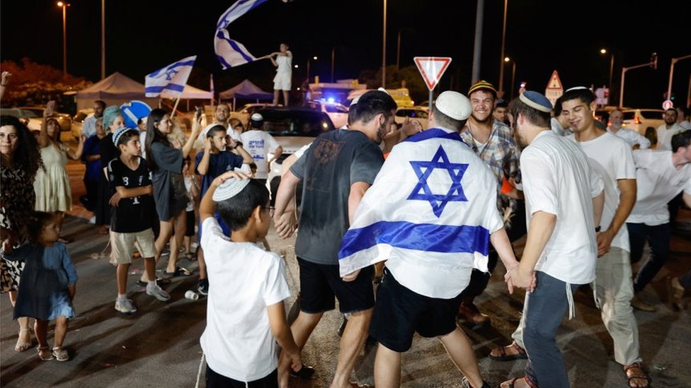 Celebrations in Israel's Sderot, neighbouring Gaza