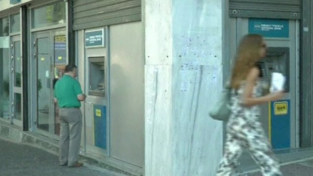 Man using a cashpoint