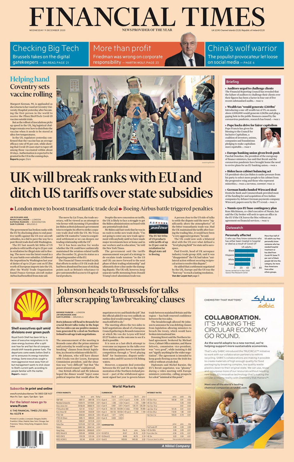 Financial Times Wednesday 9 December