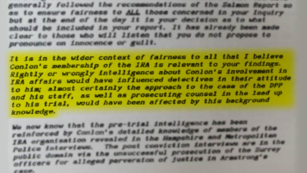 "Членство Конлона в ИРА", письмо Ричарда Барратта, 19 февраля 1994 г.