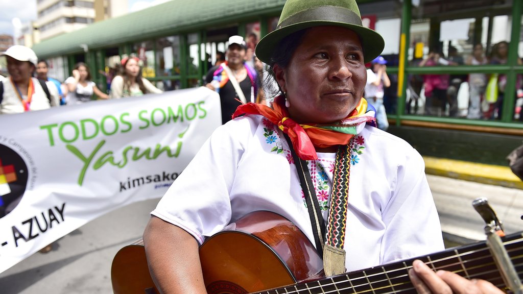 La explotación petrolera del Yasuní enfrentó a Correa con los ecologistas. Protestas