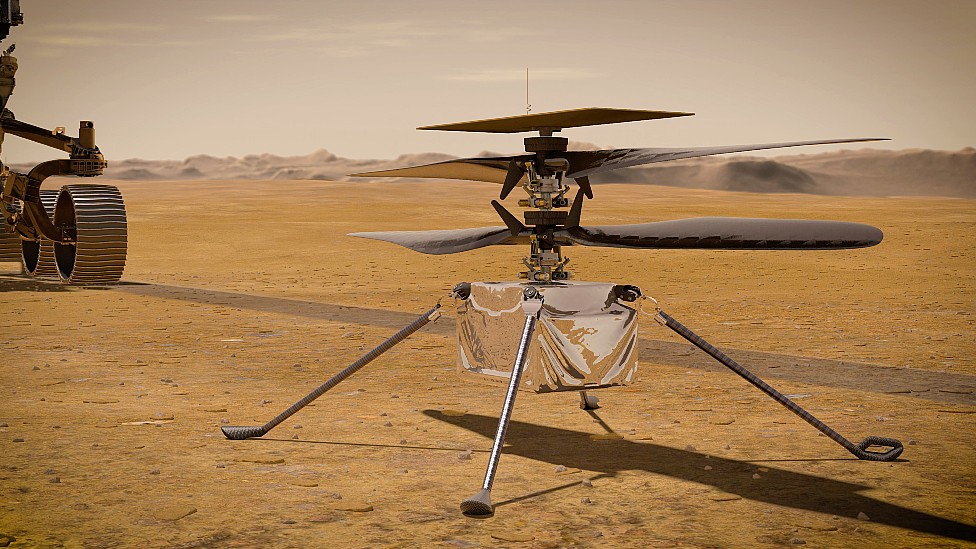 Ilustración del helicóptero que volará en Marte