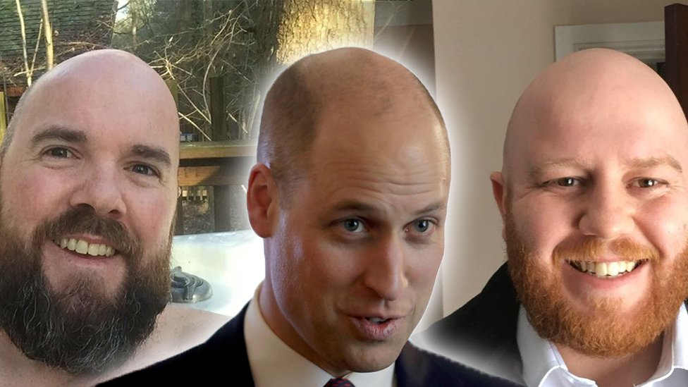 Prince William welcomed to 'the bald club' by serving members - BBC News