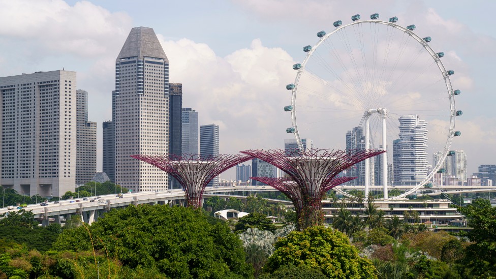A skyline of Singapore