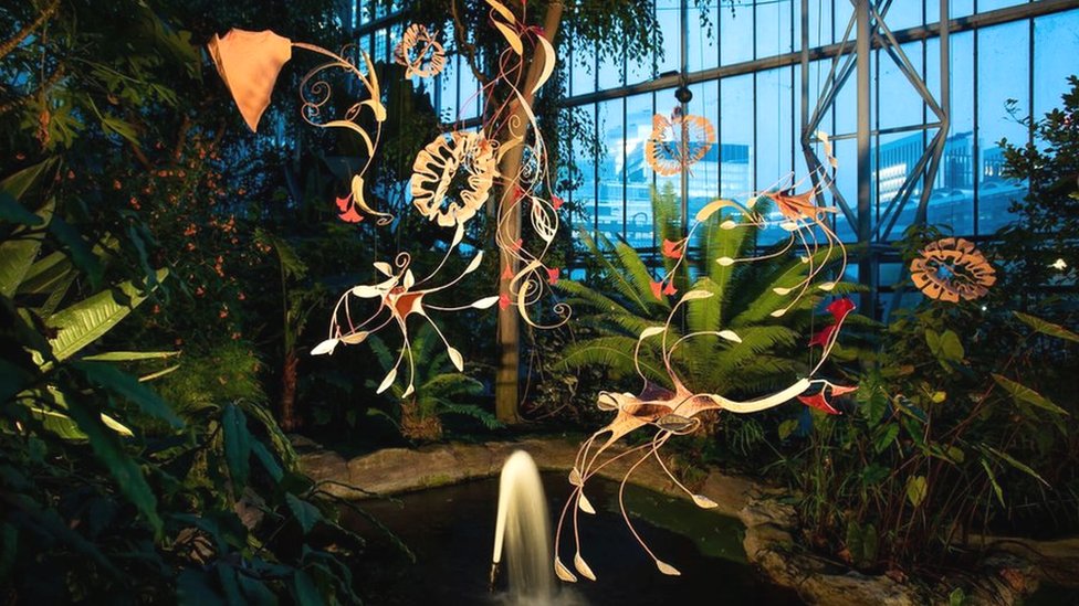 Barbican conservatory tropical art exhibition goes on show
