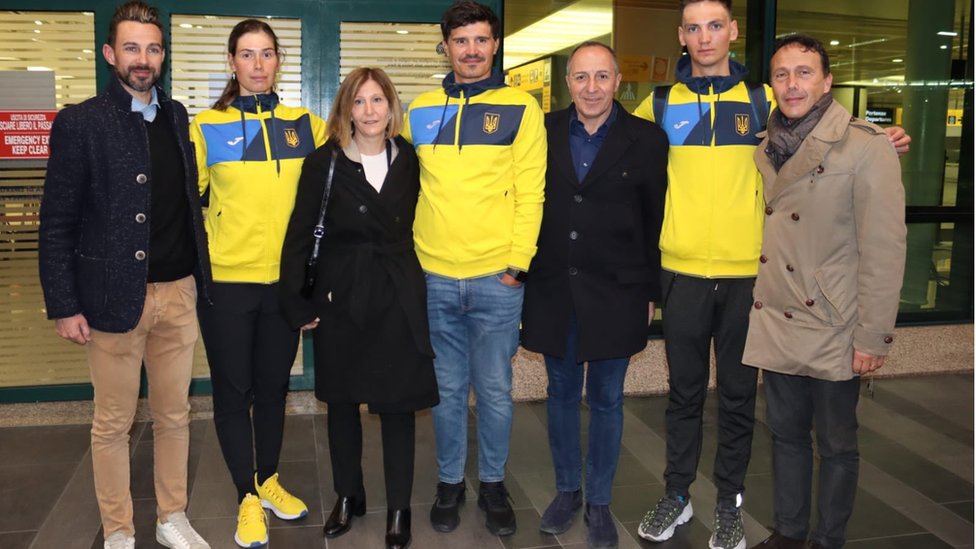 Ukraynalı bisikletçiler İtalya'da böyle karşılandı