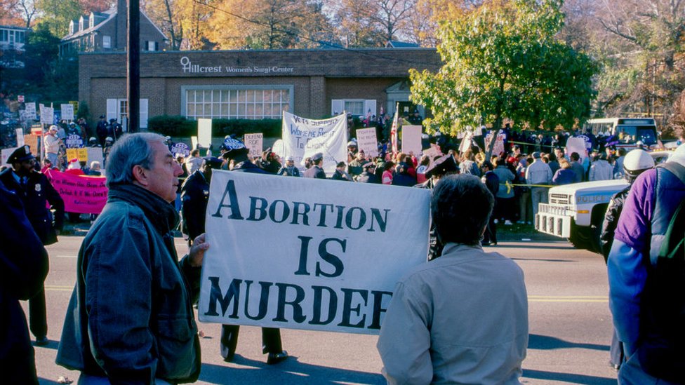 Protesta de la organización anti-aborto Opertion Rescue en 1989 en Washington DC.