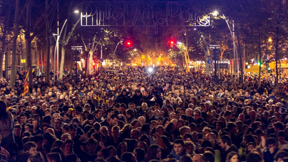 Каталонский сепаратистский марш в Барселоне 9 ноября