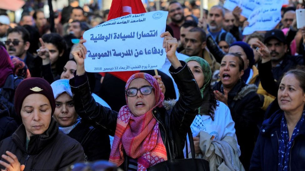 وقفات ومسيرات غاضبة للمعلمين في جميع المحافظات التونسية