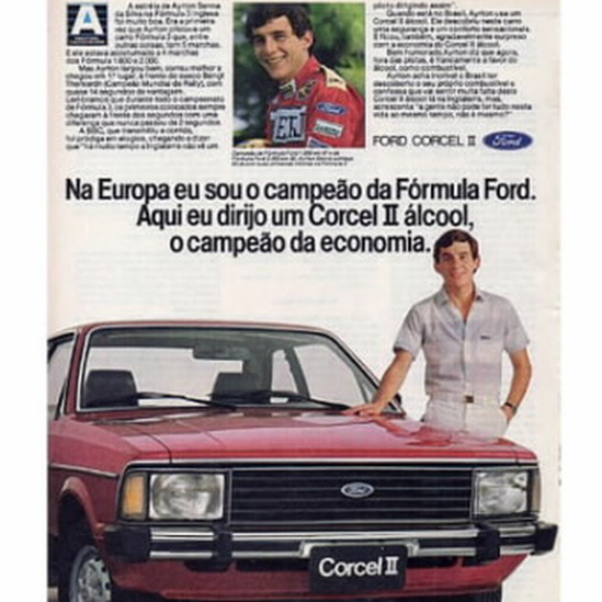 Campanha do Corcel II a álcool, com Ayrton Senna