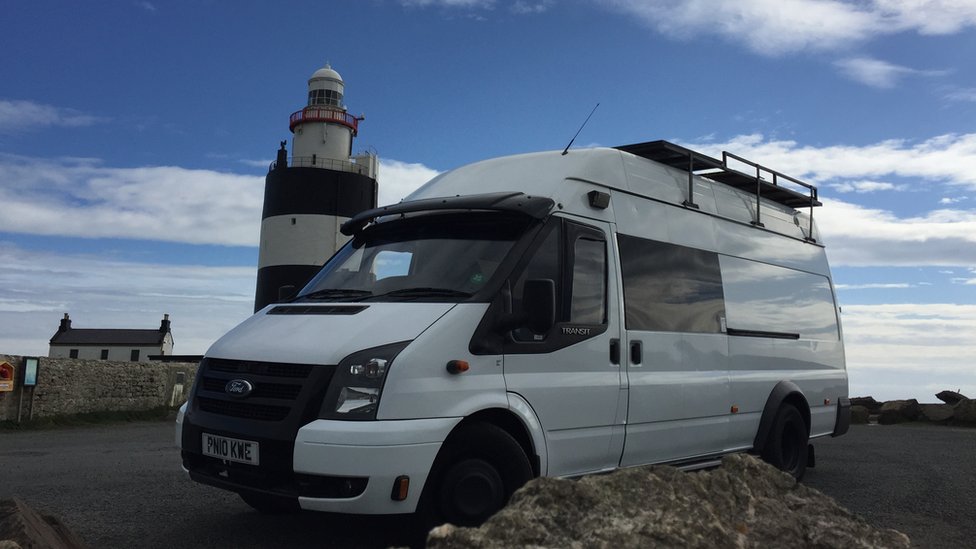 Barny Erdman's home - a Ford Transit van