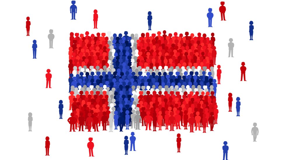 Una ilustración de la bandera de Noruega