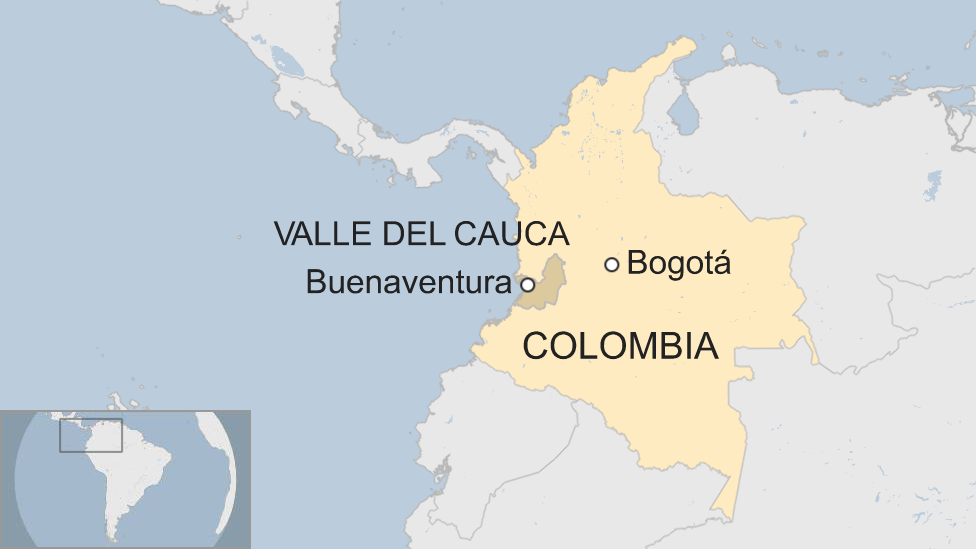 Mapa de ubicación de Buenaventura en Colombia