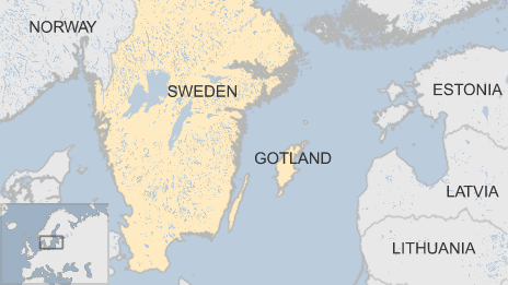 Карта, показывающая Швецию и Готланд