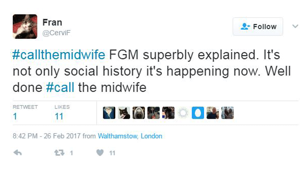 #callthemidwife FGM великолепно объяснил. Сейчас происходит не только социальная история. Молодцы # вызовите акушерку.