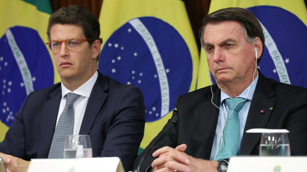 Jair Bolsonaro e Ricardo Salles na Cúpula virtual do clima