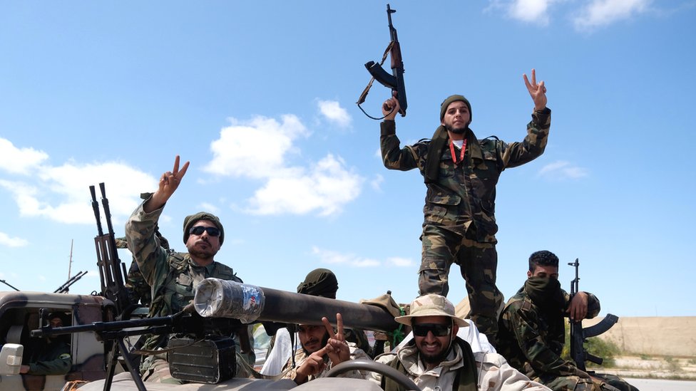 Tropas del Ejército de Liberación Libio en abril de 2019