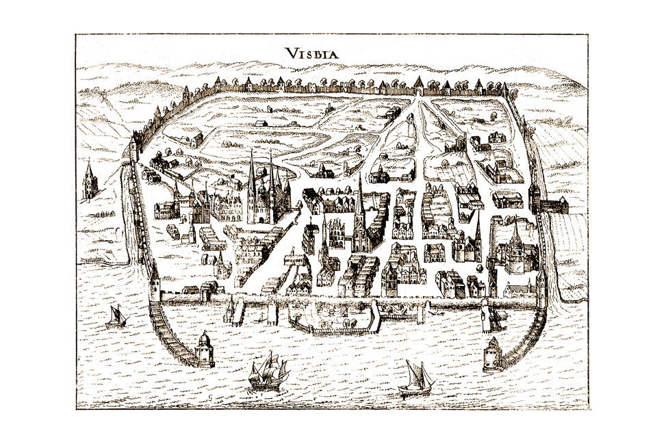 Mapa antiguo de Visby