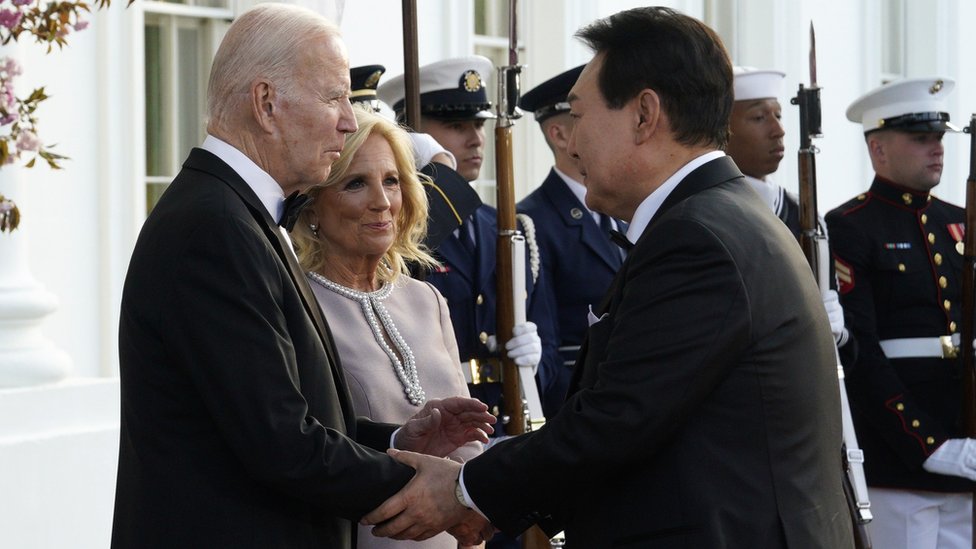 South Korean President Yoon Suk Yeol with US President Joe Biden