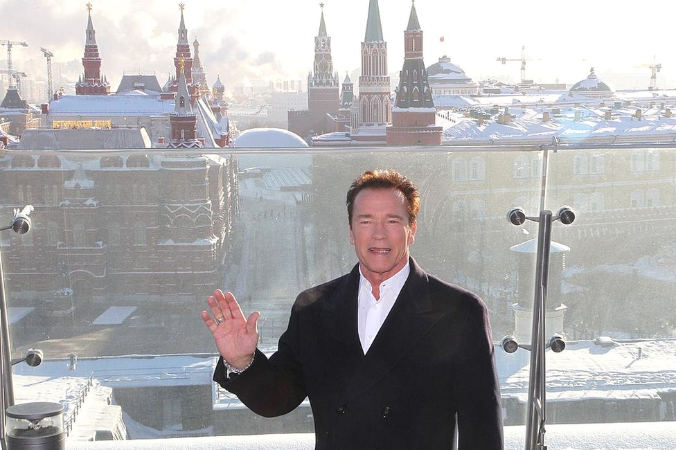 Arnold Schwarzenegger in Moscow in January 2013