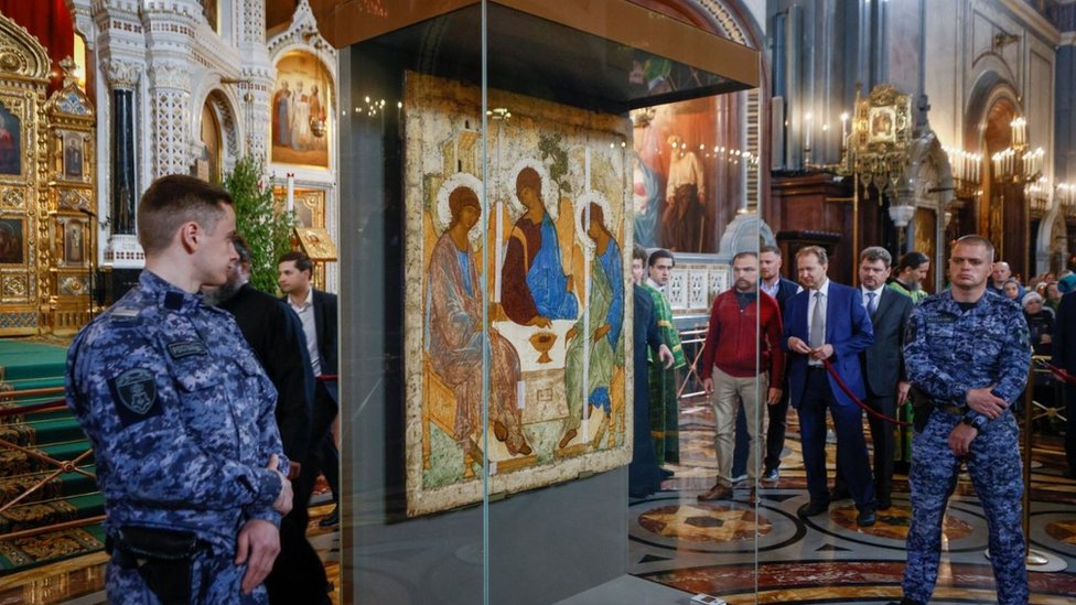 La pintura de la Santa Trinidad de Rublev.
