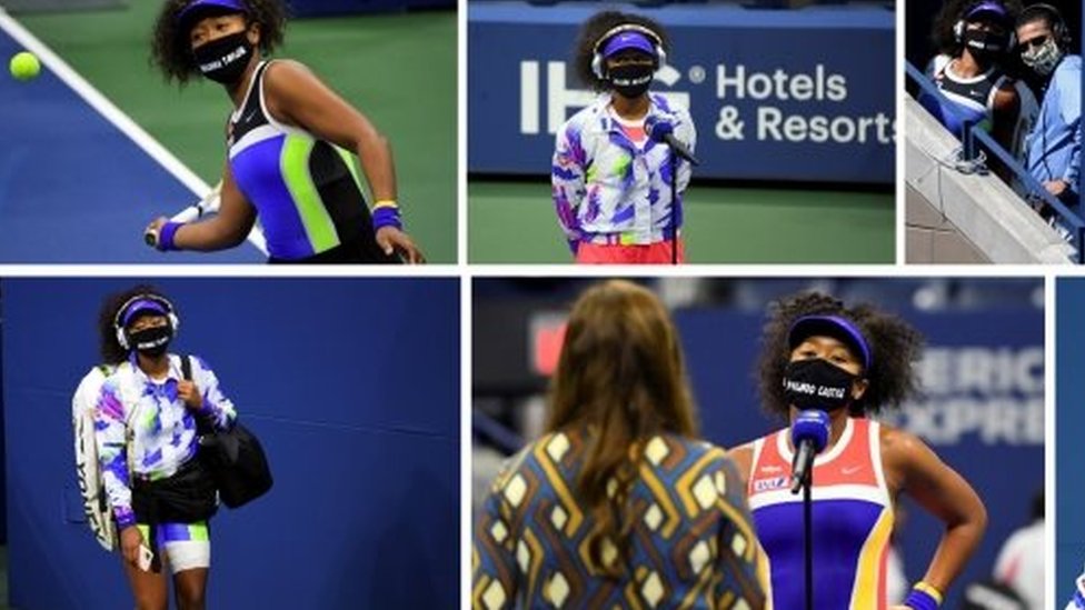大坂直美戴著有黑人名字的口罩出現在美國網球公開賽的每一場比賽中。