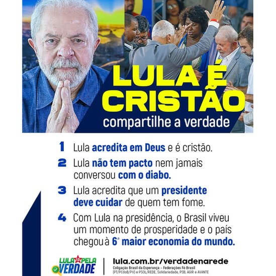 Campanha de Lula publicou comunicado sobre religião