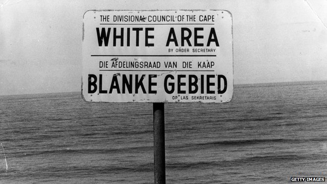 Apartheid-era sign on a beach in South Africa
