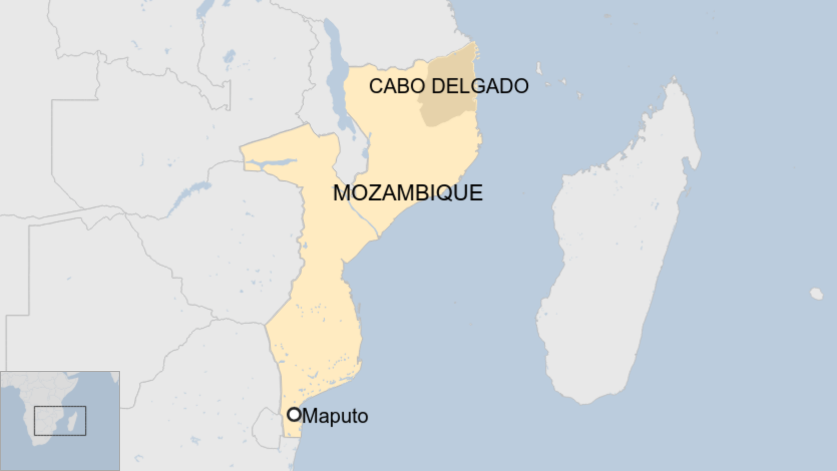 Mapa de Mozambique