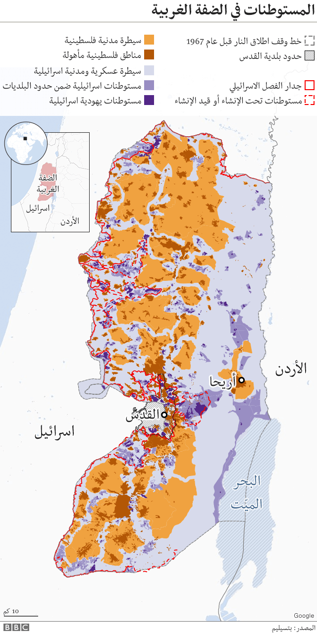 خريطة للمستوطنات