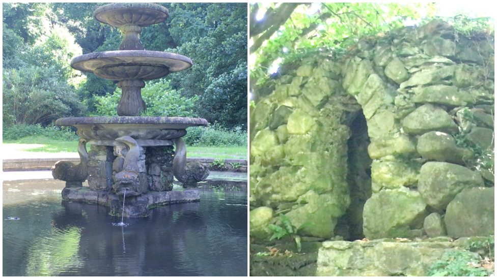 Особенности Parc Glynllifon - грот и фонтан