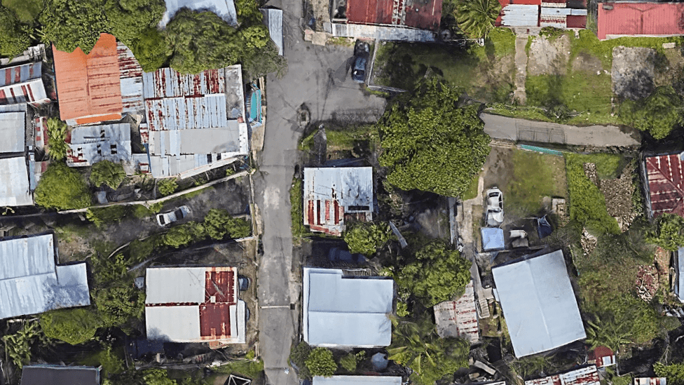 Aerial image of Catano, Puerto Rico before Hurricane Maria