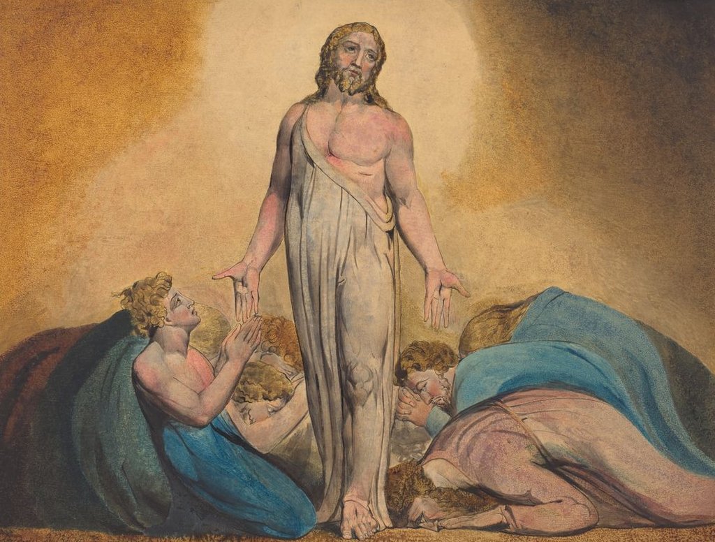 Cristo apareciendo a sus discípulos después de la resurrección. William Blake.. 1795