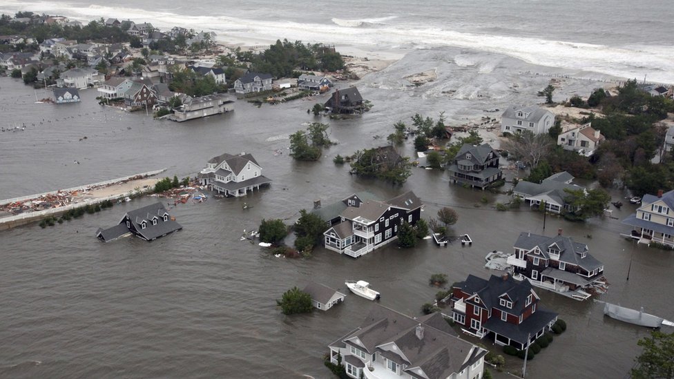 Повреждение побережья Нью-Джерси от урагана «Сэнди»