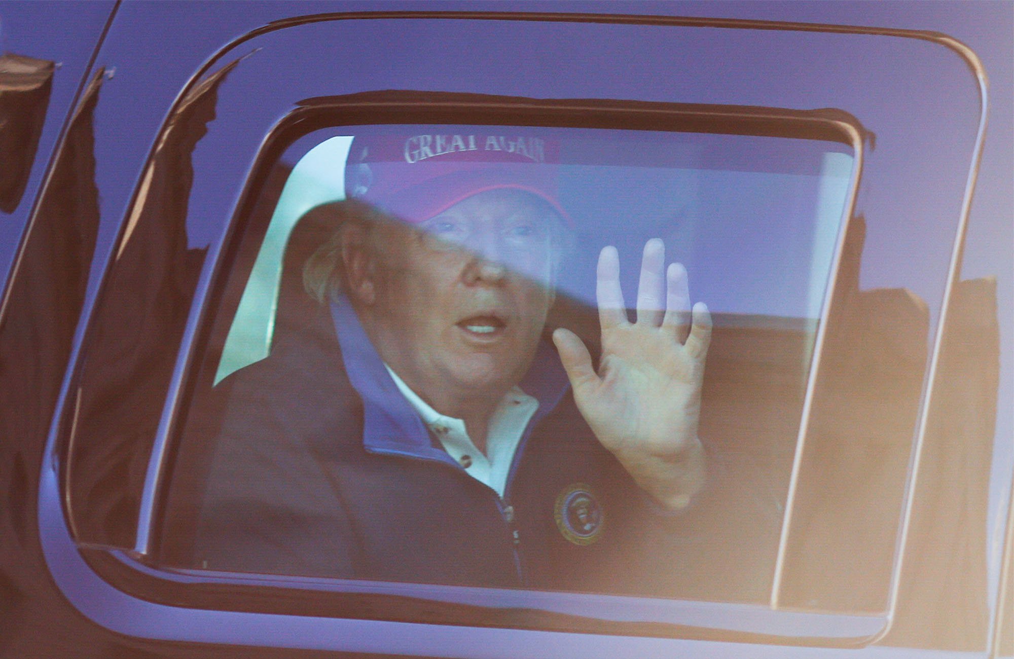 Donald Trump, en su limusina.
