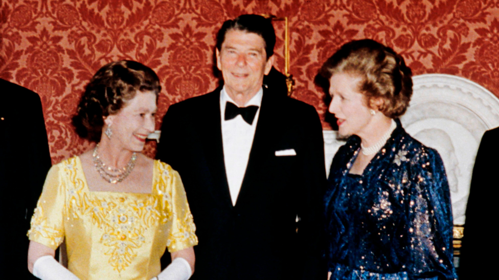 女王、撒切爾夫人、里根總統