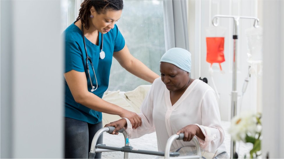 After intensive care, patients are moved to regular wards and might need physiotherapy (stock photo)