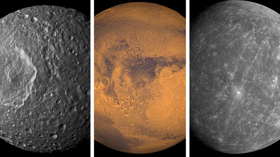 Luna, Marte y Mercurio