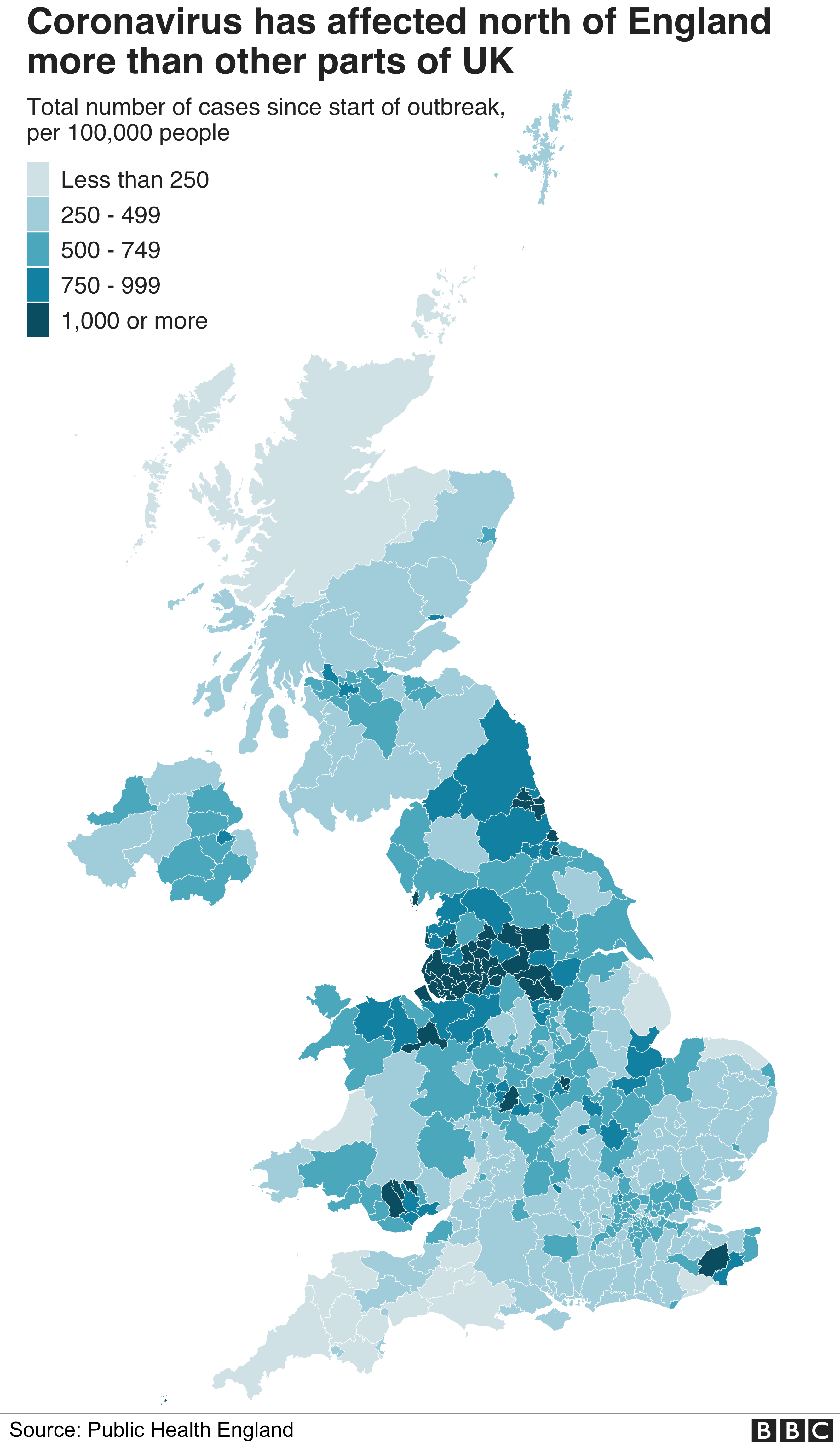 Coronavirus infection: Why is there a North-South divide in England ...