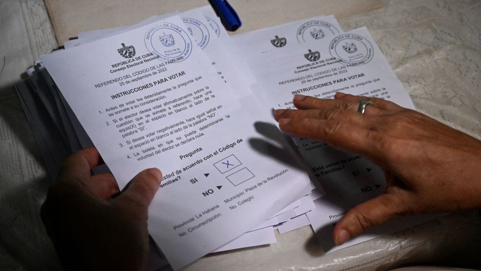 Papeletas del referendo en Cuba