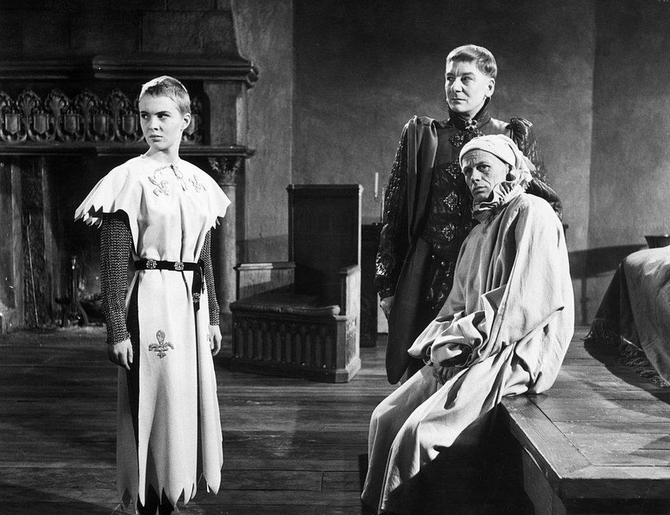 Jean Seberg como Juana de Arco en la película Saint Joan de Otto Preminger en 1957.