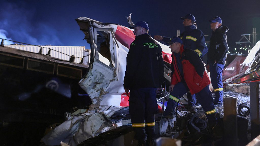 Greece train crash: Rescuers search wreckage of deadly collision