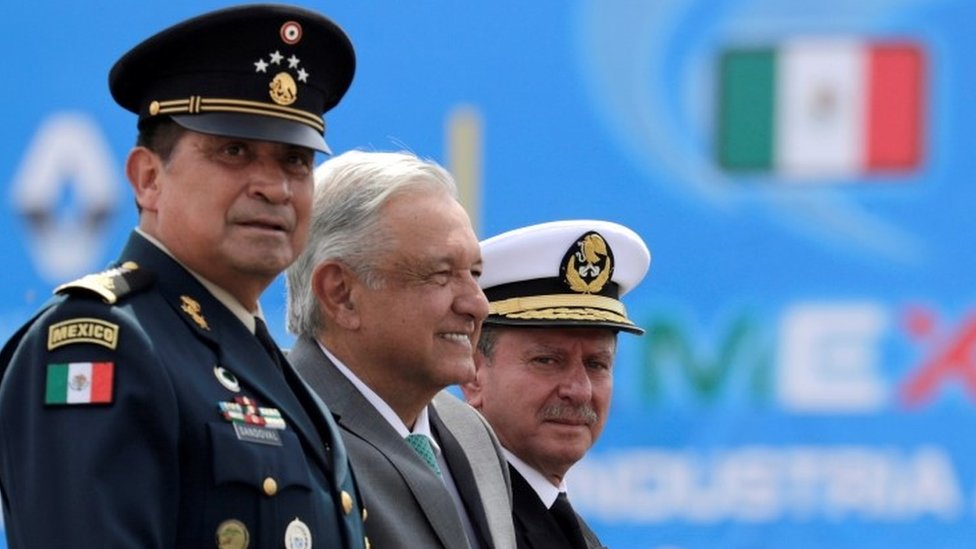 Luis Sandoval, López Obrador y José Rafael Ojeda