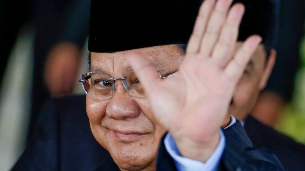 Prabowo dalam pelantikan Presiden Joko Widodo pada 20 Oktober 2019.