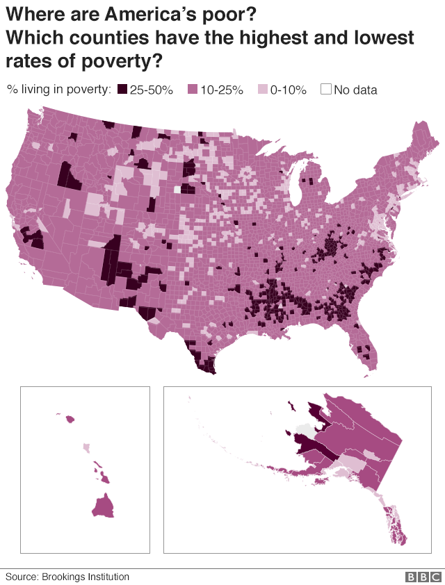 Уровень бедности по округам США
