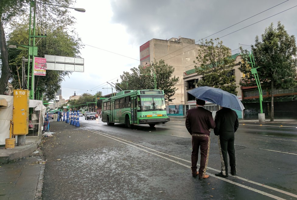 Día lluvioso en la Ciudad de México.